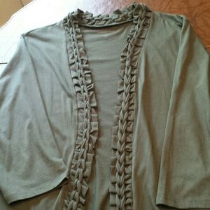 Coldwater Creek olive green open front jacket